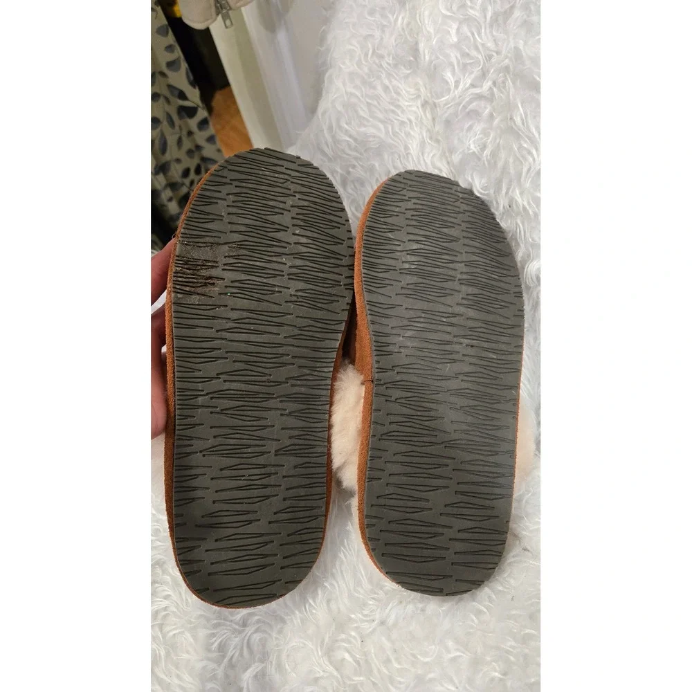 Staheekum Cressida-Wheat Suede Shearling Wool Scuff Slippers Women 8 Brown - Picture 6 of 9